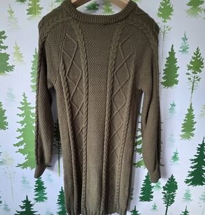 Olive Green Freshman 1996 Knit Sweater Dress